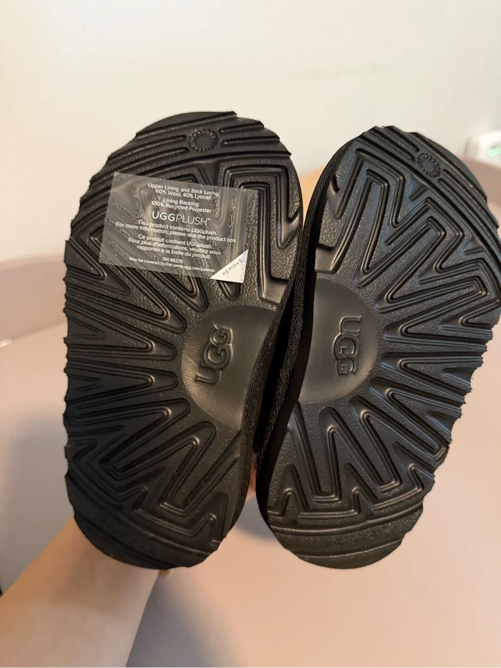 UGG Kids Black Moccasins with Knit Cuff